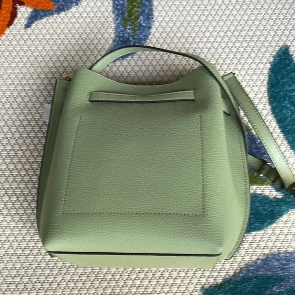 Michael Kors Emilia Small Bucket Bag Messenger Leather Light Sage - Picture 16 of 16